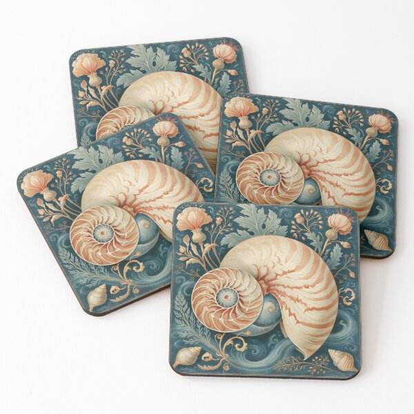 Item preview, Vintage Nautilus Shell Marine Illustration designed and sold by Hoity-Toity.