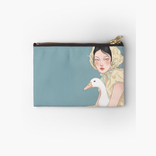 Item preview, Elegant Woman with Goose and Lily of the Valley Vintage Illustration designed and sold by Pasteltone.
