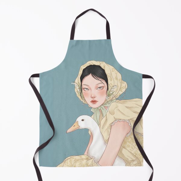 Item preview, Elegant Woman with Goose and Lily of the Valley Vintage Illustration designed and sold by Pasteltone.