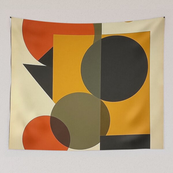 Item preview, Retro Geometric Shapes Mid Century Modern Abstract Print designed and sold by nhk999.
