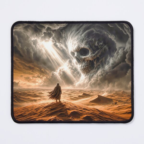 Item preview, The Skull in the Clouds: Hooded Wanderer in Fiery Desert designed and sold by Marcu Ioachim.