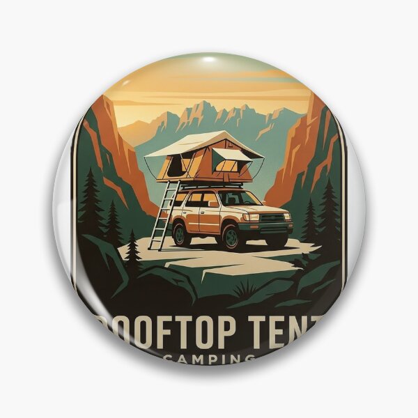 Item preview, Rooftop Tent Camping Sticker - Vintage WPA Overland Badge designed and sold by DetourDgn.
