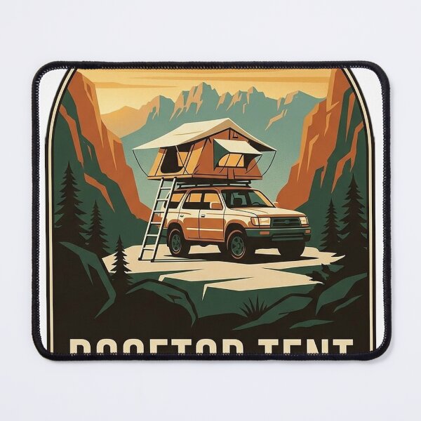 Item preview, Rooftop Tent Camping Sticker - Vintage WPA Overland Badge designed and sold by DetourDgn.