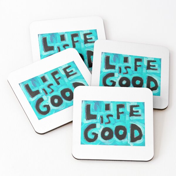 Item preview, Life Is Good Blue Minimalist Summer Print designed and sold by bellasaint.