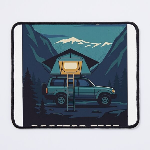Item preview, Rooftop Tent Camping Dusk Poster Sticker - Overland Wagon designed and sold by DetourDgn.