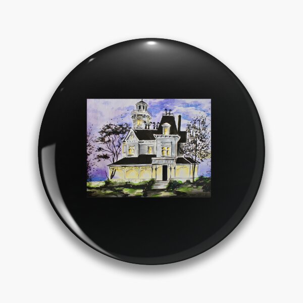 Item preview, Gothic Haunted Mansion Lighthouse Oil Painting designed and sold by BerndGruenewald.