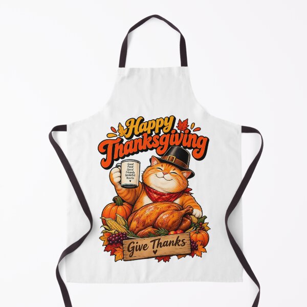 Item preview, Retro Thanksgiving Cat Turkey Feast – Happy Thanksgiving Give Thanks designed and sold by Grump and Co.