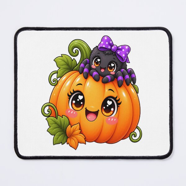 Item preview, Cute Halloween Pumpkin Spider Kawaii Autumn Illustration designed and sold by Pixanova.