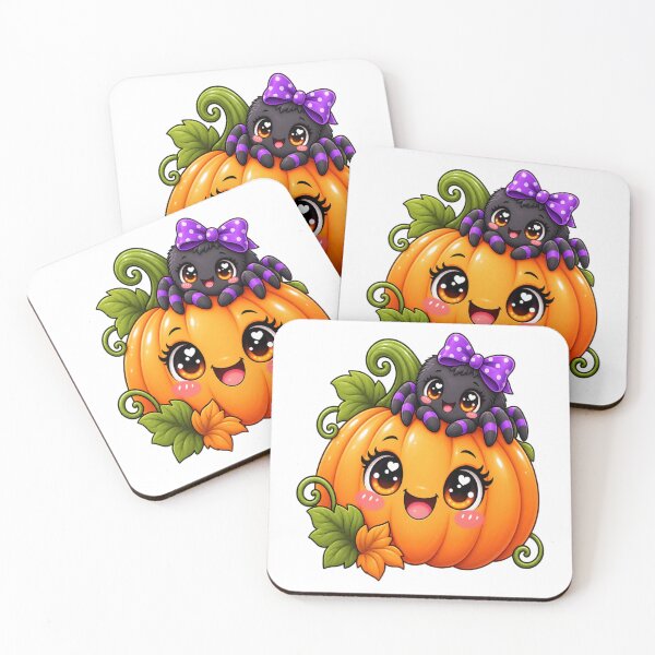 Item preview, Cute Halloween Pumpkin Spider Kawaii Autumn Illustration designed and sold by Pixanova.