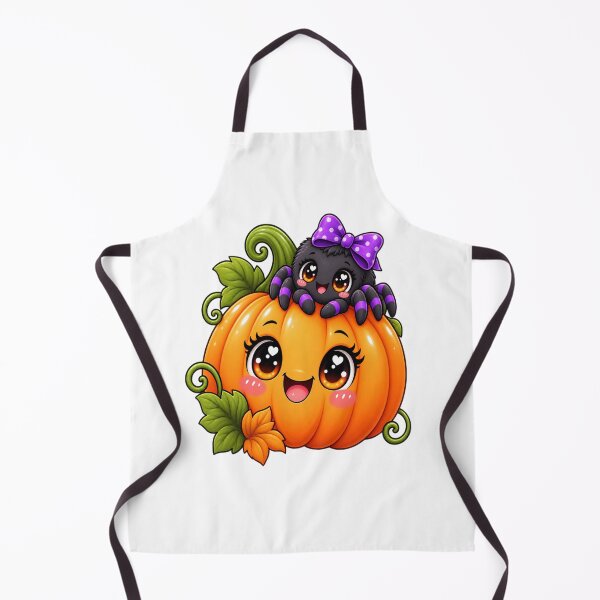 Item preview, Cute Halloween Pumpkin Spider Kawaii Autumn Illustration designed and sold by Pixanova.