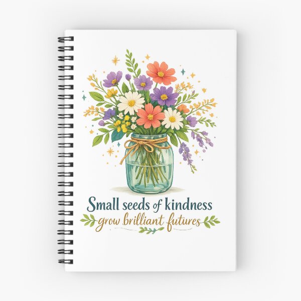 Item preview, Small Seeds of Kindness Grow Brilliant Futures Floral Kindness Quote Art designed and sold by inkoutninja.