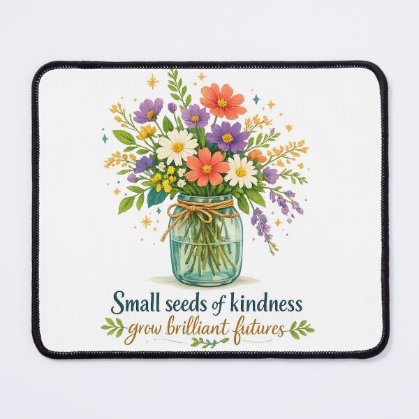 Item preview, Small Seeds of Kindness Grow Brilliant Futures Floral Kindness Quote Art designed and sold by inkoutninja.