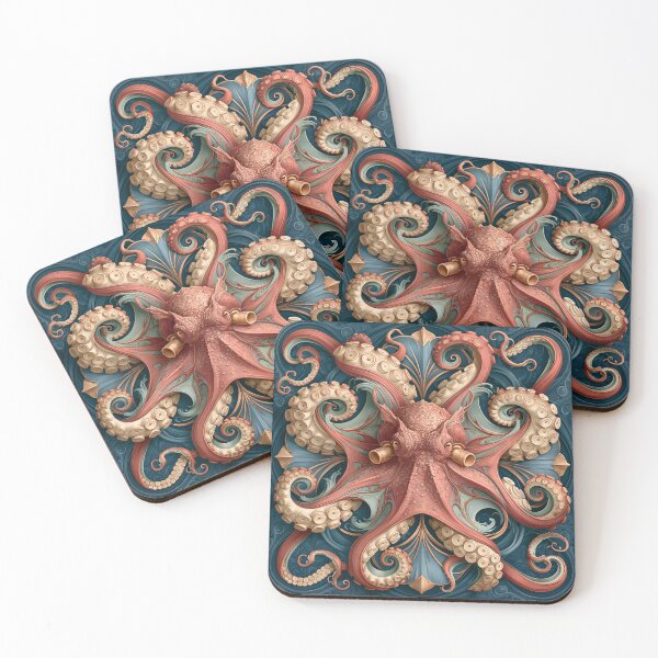 Item preview, Art Nouveau Octopus Marine Illustration designed and sold by Hoity-Toity.