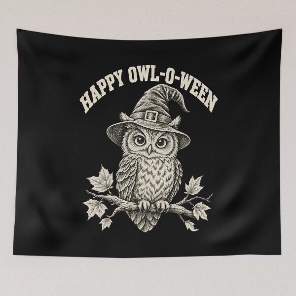 Item preview, Happy Owl O Ween Vintage Engraved Witch Owl Branchsssss designed and sold by yassin-stags.