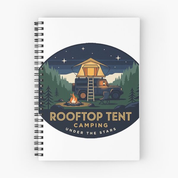 Item preview, Rooftop Tent Camping Campfire Art Deco Oval Sticker designed and sold by DetourDgn.