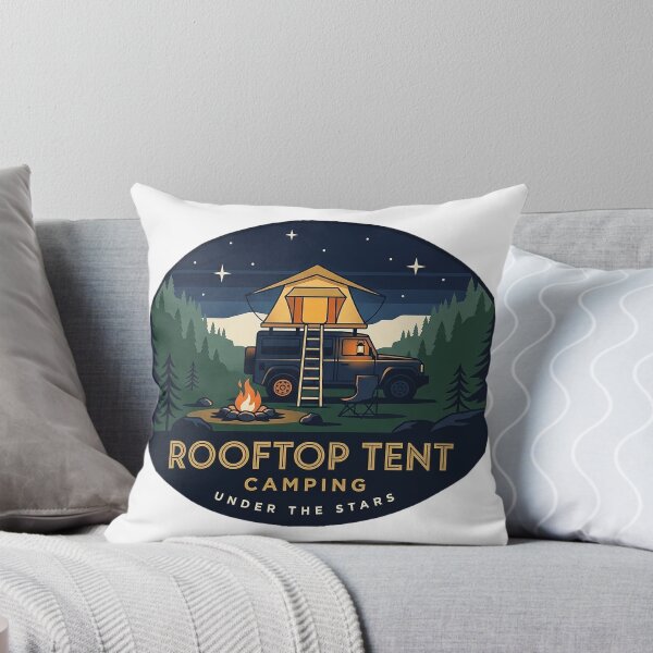 Item preview, Rooftop Tent Camping Campfire Art Deco Oval Sticker designed and sold by DetourDgn.