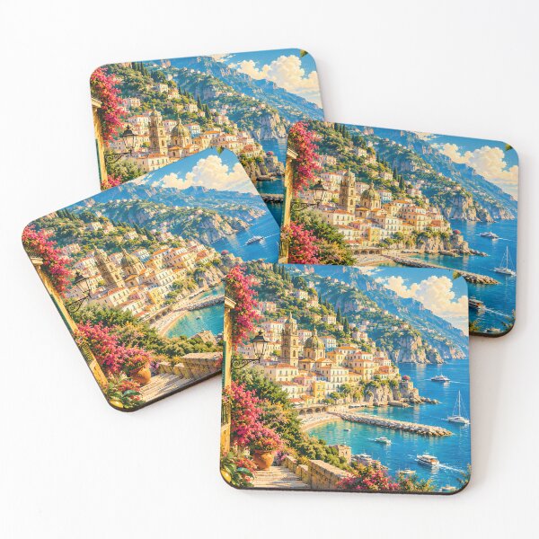 Item preview, Vintage Amalfi Italy Coastal Travel Poster Wall Art designed and sold by TAOptimus .