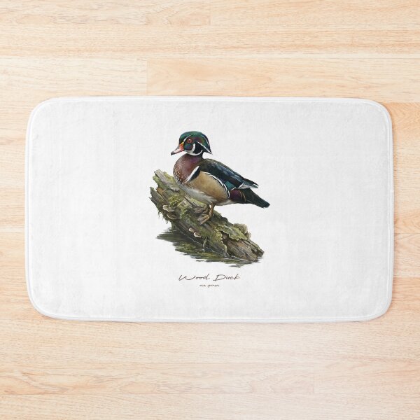 Item preview, Wood Duck on Mossy Log Bird Illustration designed and sold by Takeda-art.
