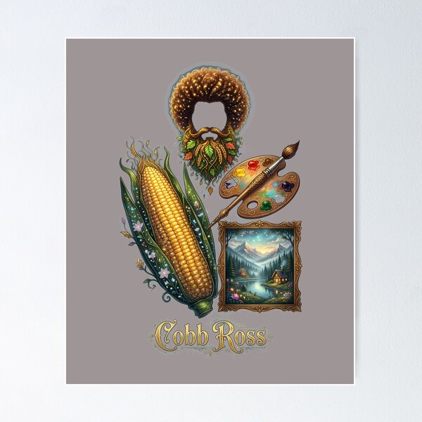 Item preview, Cobb Ross Corn Painting Pun Funny Food Art-2 designed and sold by TimLieken.