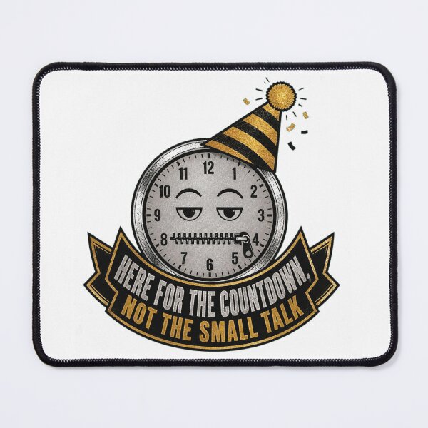 Item preview, Here for the Countdown, Not the Small Talk Introvert NYE Tee designed and sold by RokomariFabric.