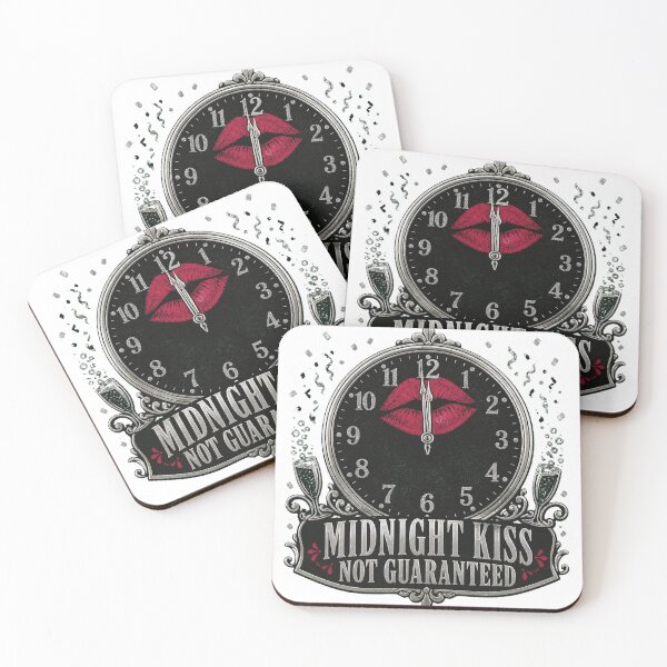 Item preview, Midnight Kiss Not Guaranteed Funny NYE Shirt designed and sold by RokomariFabric.