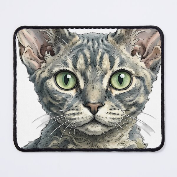 Item preview, Vintage Naturalist Devon Rex Cat Portrait — Antique Cat Breed Art designed and sold by Catch333.