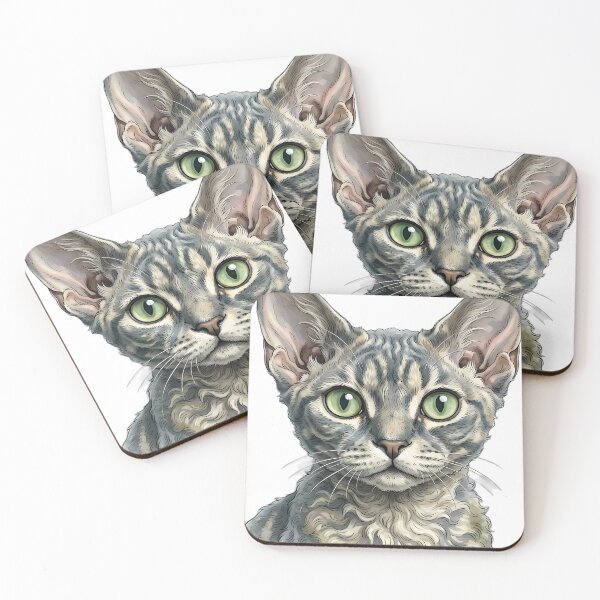 Item preview, Vintage Naturalist Devon Rex Cat Portrait — Antique Cat Breed Art designed and sold by Catch333.