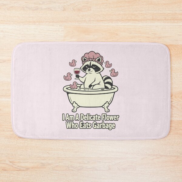 Item preview, I Am A Delicate Flower Who Eats Garbage Funny Raccoon designed and sold by KungPowUnicorn.