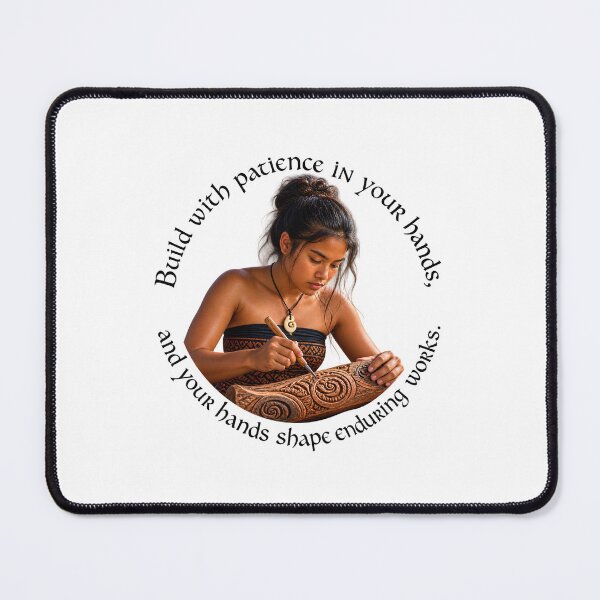 Item preview, Polynesian Patience Proverb - Build with patience in your hands | Pacific Art designed and sold by ShakaLife.org.