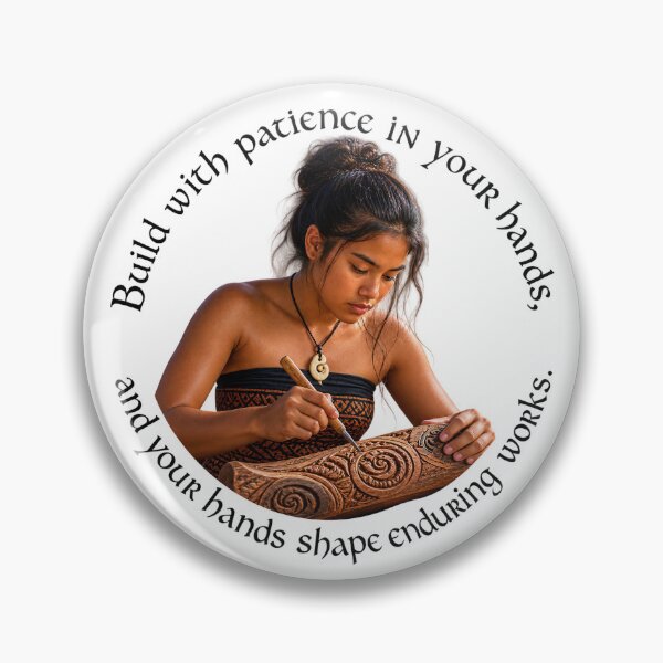 Item preview, Polynesian Patience Proverb - Build with patience in your hands | Pacific Art designed and sold by ShakaLife.org.