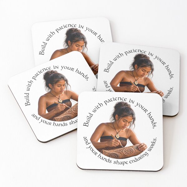 Item preview, Polynesian Patience Proverb - Build with patience in your hands | Pacific Art designed and sold by ShakaLife.org.