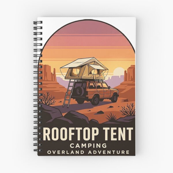 Item preview, Rooftop Tent Camping Sticker - Desert Mesa Sunset Overland Badge designed and sold by DetourDgn.