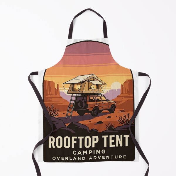 Item preview, Rooftop Tent Camping Sticker - Desert Mesa Sunset Overland Badge designed and sold by DetourDgn.