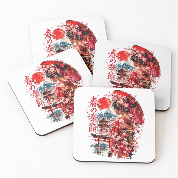Item preview, Japanese Spring Blossom Geisha – Mount Fuji & Cherry Blossoms designed and sold by JOHN44ART.