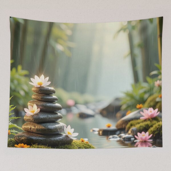 Item preview, Bamboo Stream Serenity - Zen Garden Reflections designed and sold by nhk999.