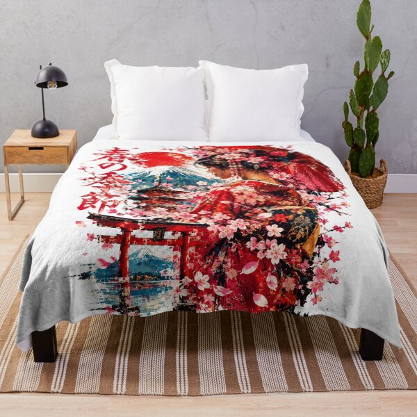 Item preview, Japanese Spring Blossom Geisha – Mount Fuji & Cherry Blossoms designed and sold by JOHN44ART.