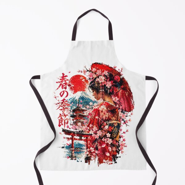 Item preview, Japanese Spring Blossom Geisha – Mount Fuji & Cherry Blossoms designed and sold by JOHN44ART.