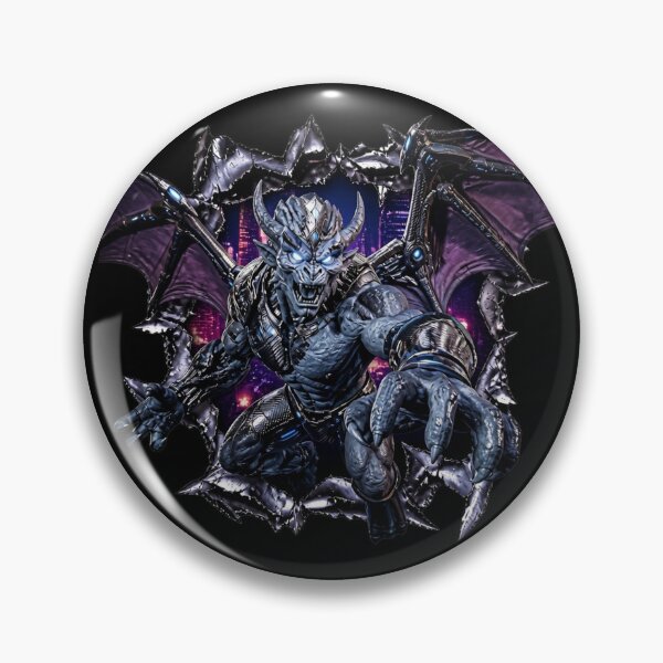 Item preview, Cybernetic Gargoyle King 3D Torn Metal Graphic designed and sold by LazyDayzCo.