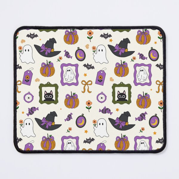 Item preview, Cute Halloween Ghost Pumpkin Cat and Witch Hat Pattern designed and sold by i-have-idea.