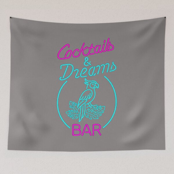 Item preview, Cocktails & Dreams Neon Retro 80s Bar Shirt-22 designed and sold by BurcGeorgikeas.