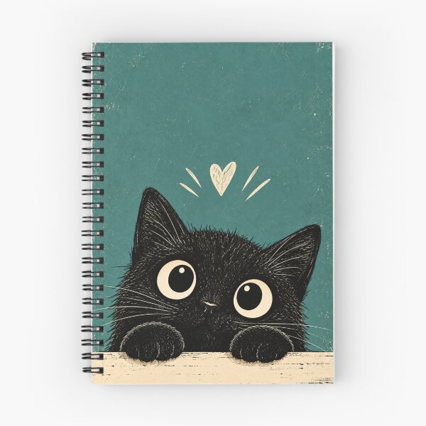 Item preview, Black Cat Peeking – Cute Curious Kitty with Big Eyes, Cat Lover Art designed and sold by AbstractAuraArt.