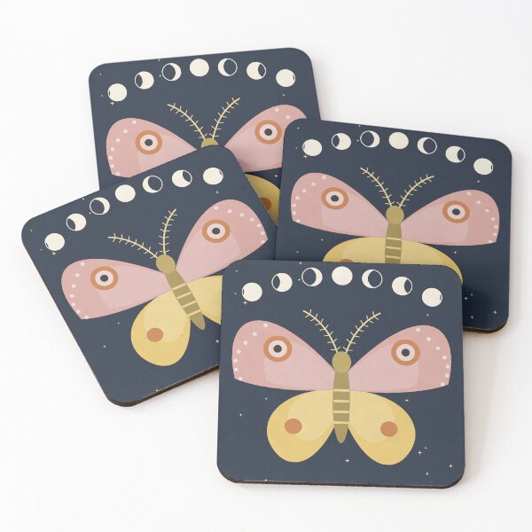 Item preview, Folk Moth Under the Moon Phases designed and sold by ChromaLens.