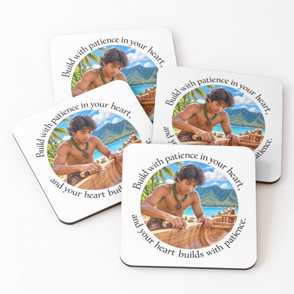 Item preview, Polynesian Patience Proverb - Build with patience in your heart | Pacific Art designed and sold by ShakaLife.org.