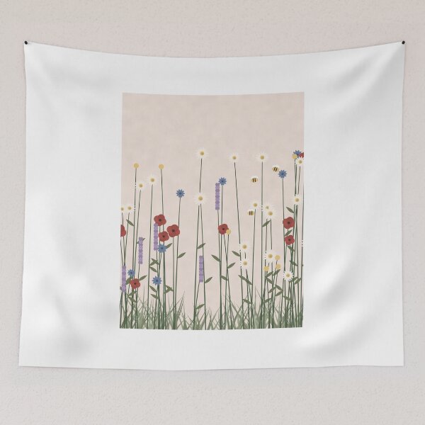 Item preview, Cornflower and Lavender Wildflower Meadow designed and sold by ChromaLens.