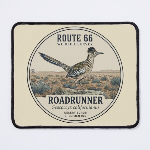 Item preview, Greater Roadrunner Route 66 Wildlife Badge designed and sold by CalmCapy Co.