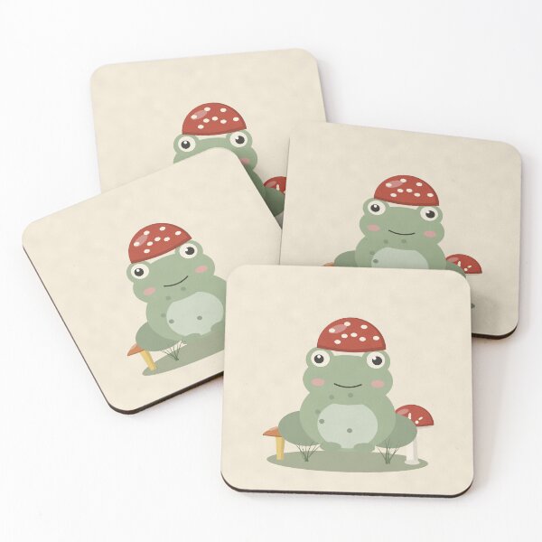 Item preview, Stay Cozy Frog with Mushroom Hat designed and sold by ChromaLens.
