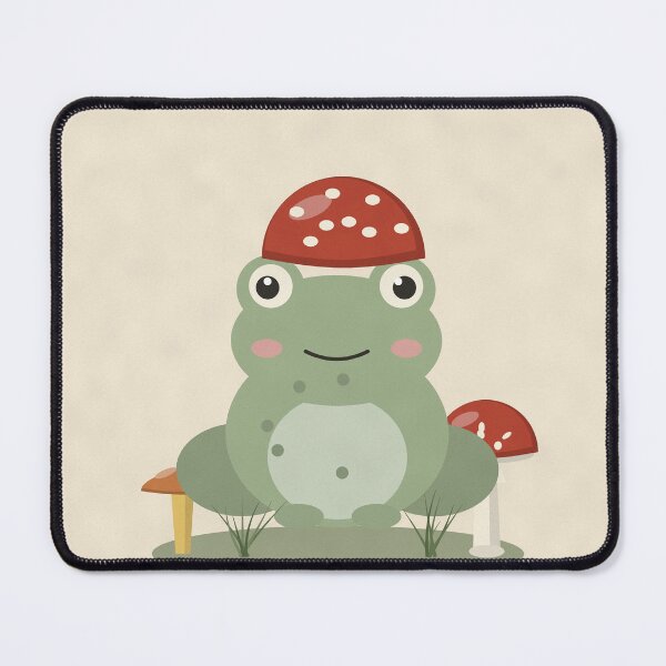 Item preview, Stay Cozy Frog with Mushroom Hat designed and sold by ChromaLens.
