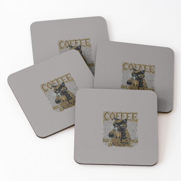 Item preview, Coffee Because Murder Is Wrong Cat-53 designed and sold by StefanFuhr.