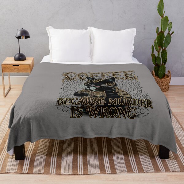 Item preview, Coffee Because Murder Is Wrong Cat-53 designed and sold by StefanFuhr.