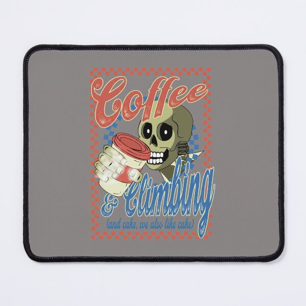 Item preview, Coffee & Climbing Skeleton Retro Design-12 designed and sold by BurcGeorgikeas.